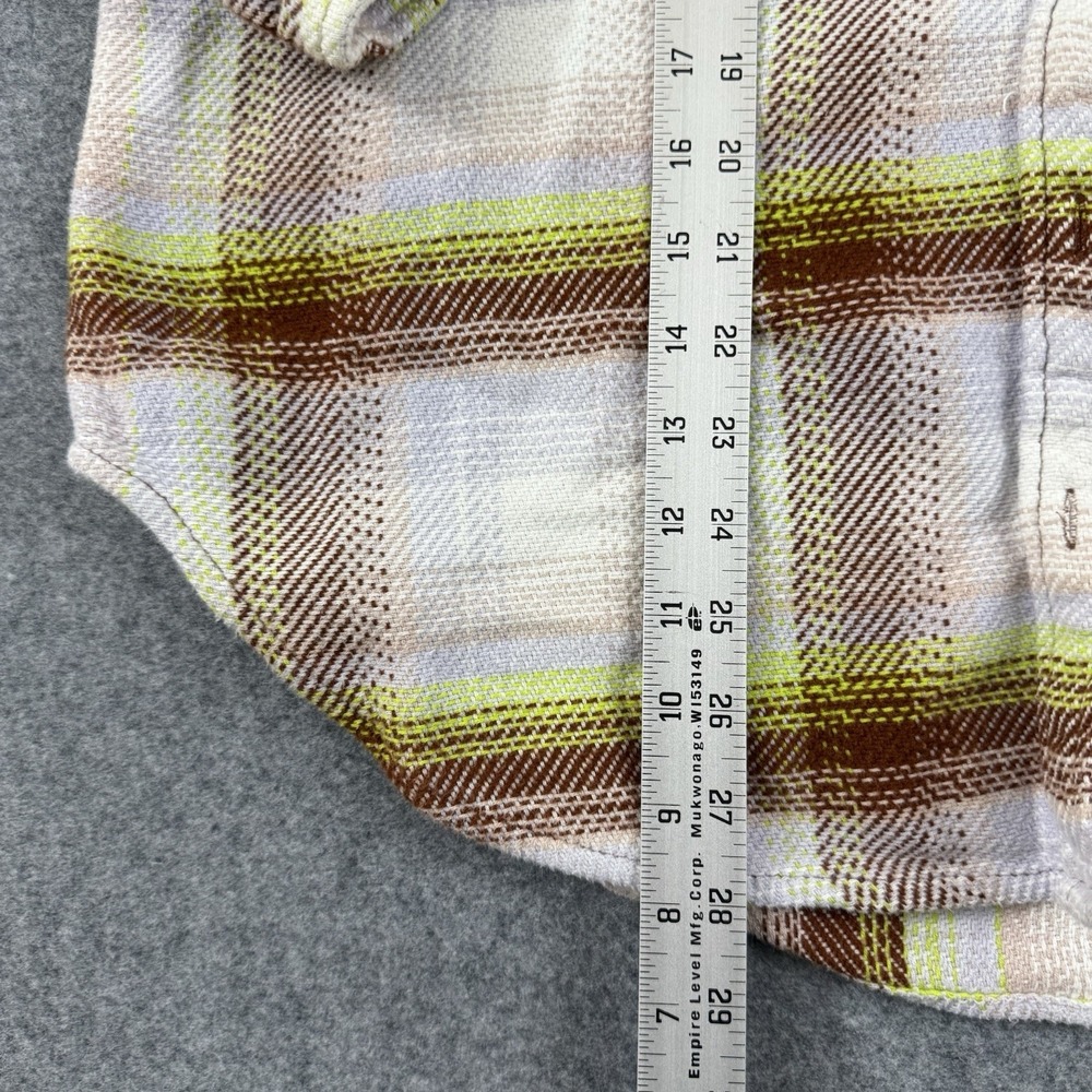 Kavu Hooded Cotton Shacket Jacket Women's L Beige Green Plaid - Picture 4 of 7